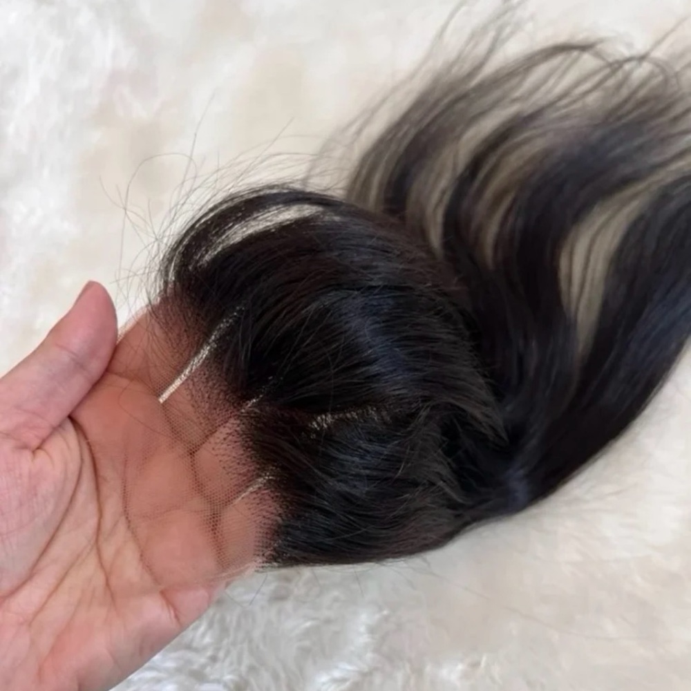 Natural Straight Lace Closure Wig - Dark Brown